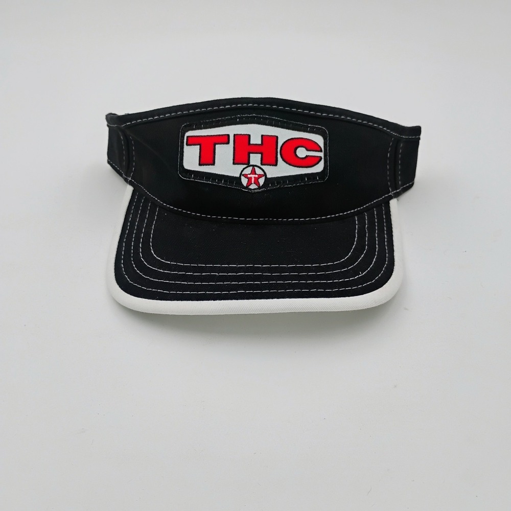 THC Clothing Parody Logo Black Summer Adjustable Strap VTG Hat 1990's Visor Sk8
